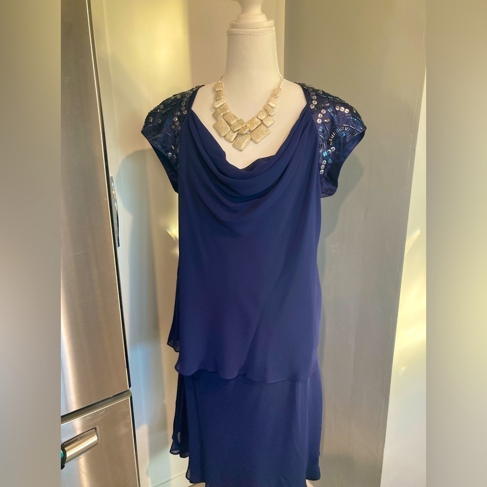 S.l.fashions top and skirt set. With beaded on shoulders.elastic waist band.  16